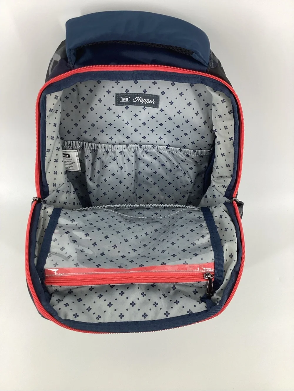lug Hopper Navy Blue Camo Backpack with Red Trim